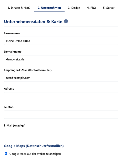 Servereinstellungen
